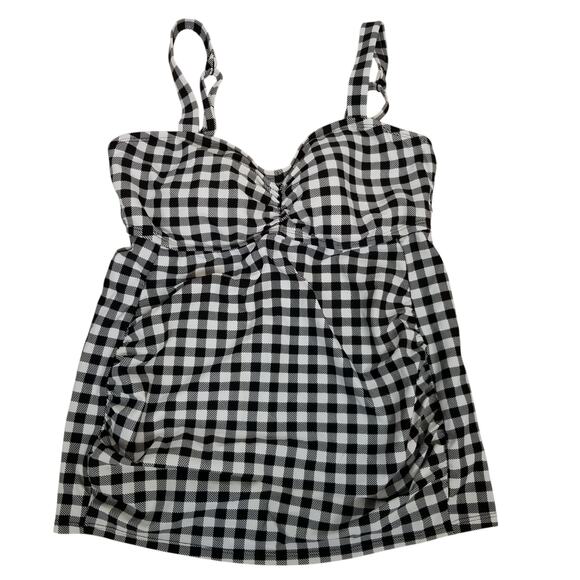 Motherhood Maternity Women's 2 Piece Tankini Set Black White Check Size Small - Picture 2 of 9